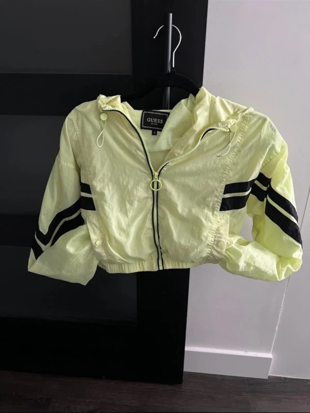 GUESS high neck zip up cropped Windbreaker jacket